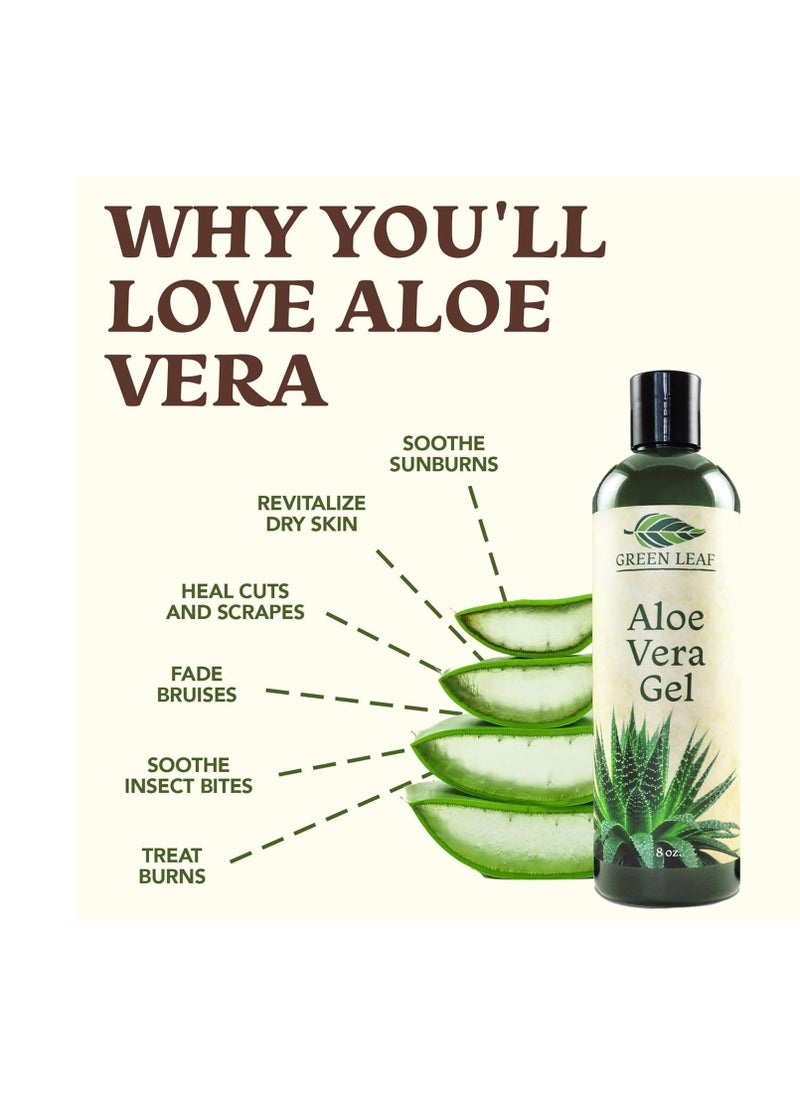 Amazing Aloe Vera Gel, Freshly Cut 100% Pure Aloe - Premium Quality, USA Grown, Vegan, Unscented - Natural Sunburn Relief, Skin Care, Face & Hair Care