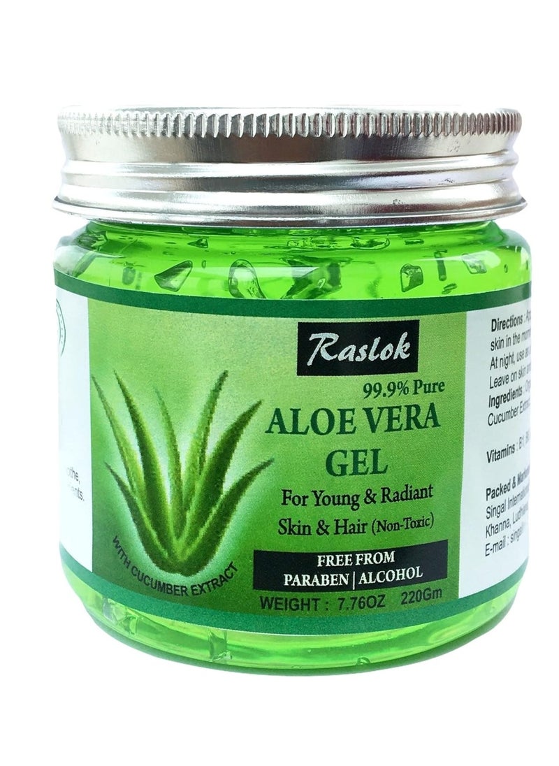 Aloe Vera Gel Pure Natural Organic Aloe Gel For Moisturizing Face Skin & Hair Care (Cucumber, 7.76 OZ)