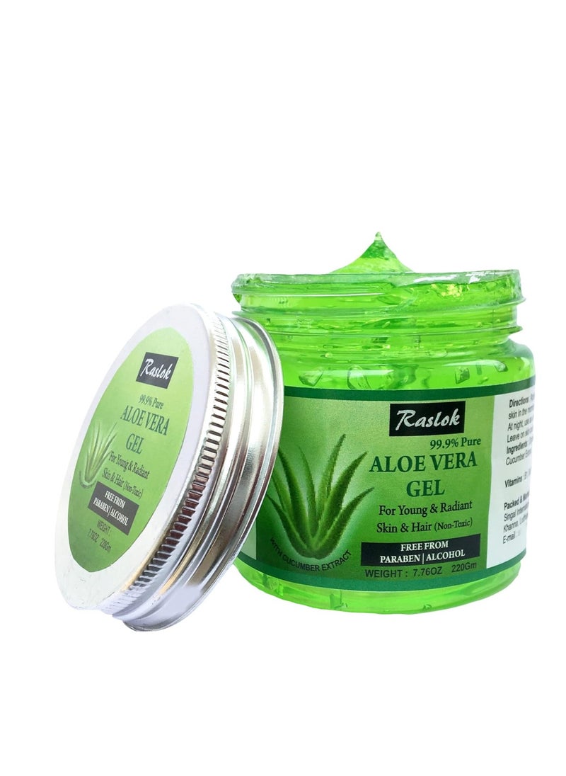 Aloe Vera Gel Pure Natural Organic Aloe Gel For Moisturizing Face Skin & Hair Care (Cucumber, 7.76 OZ)