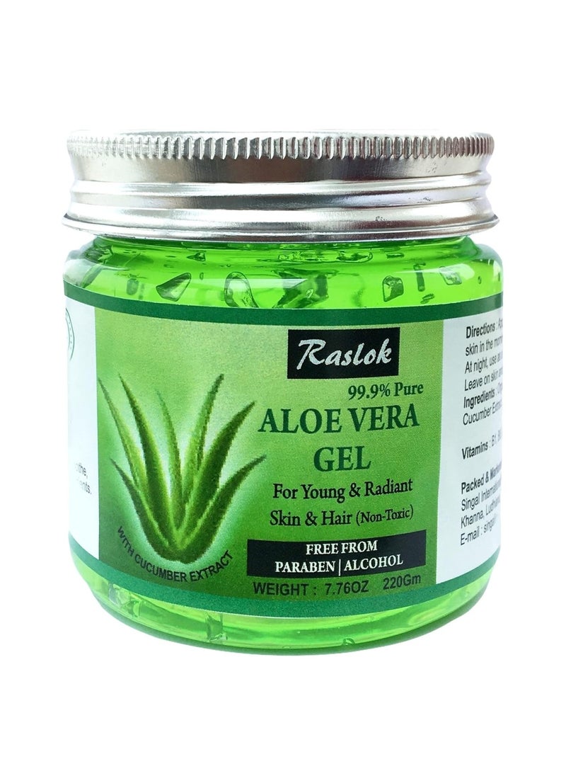 Aloe Vera Gel Pure Natural Organic Aloe Gel For Moisturizing Face Skin & Hair Care (Cucumber, 7.76 OZ)