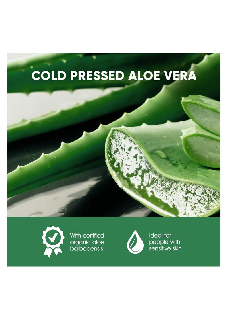 Aloe Vera Gel With Cold Pressed Aloe Vera - Pure Sunburn Relief, Bug Bites, Small Cuts - Soothing Moisturizer Lotion For Face, Hair and Body - 10 Fl Oz