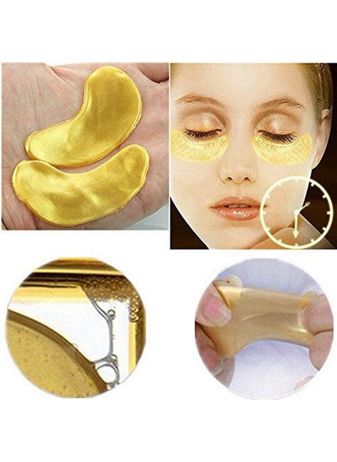 100 Pairs Crystal 24K Gold Powder Gel Collagen Eyes Masks Sheet Patch Anti Ageing Remove Bags Dark Circles & Puffiness Skin Care Anti Wrinkle Moisturising Hydrating