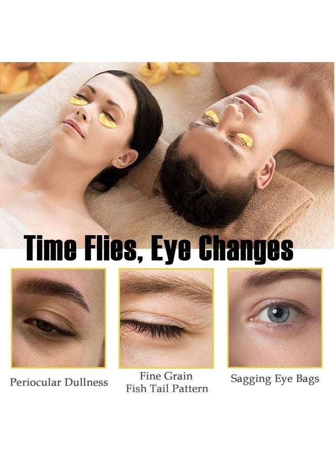 30 Pairs Lip Masks & Eye Masks, Crystal Collagen Eye Patches For Puffy Eyes, Dark Circles, Eye Bags, 24K Gold Gel Crystal Collagen Eye Pads, Effectively Nourishes The Lip & Eye Skin