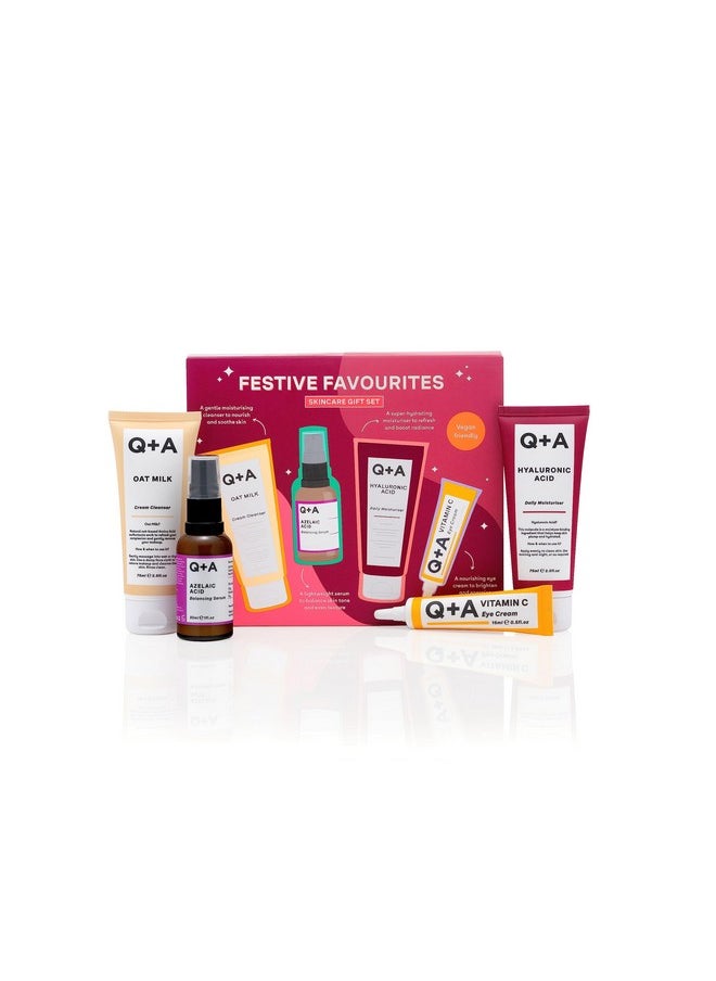 Festive Favourites Gift Set, Containing A Hyaluronic Acid Moisturiser (75Ml), An Oat Milk Cream Cleanser (75Ml), An Azelaic Acid Serum (30Ml), And A Caffeine Eye Serum (15Ml)