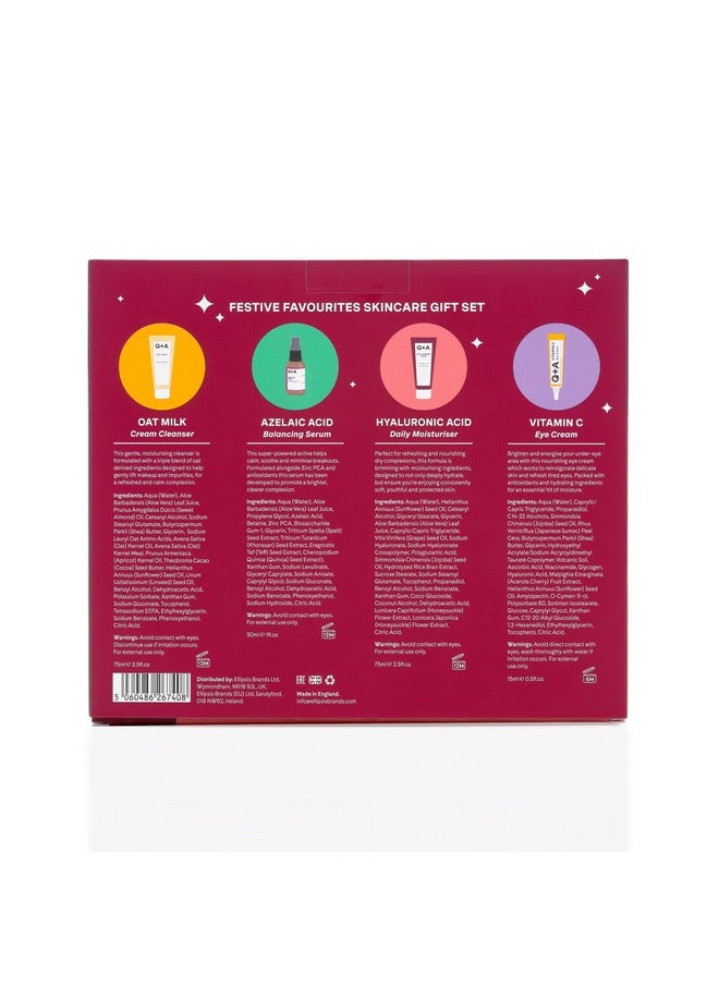 Festive Favourites Gift Set, Containing A Hyaluronic Acid Moisturiser (75Ml), An Oat Milk Cream Cleanser (75Ml), An Azelaic Acid Serum (30Ml), And A Caffeine Eye Serum (15Ml)