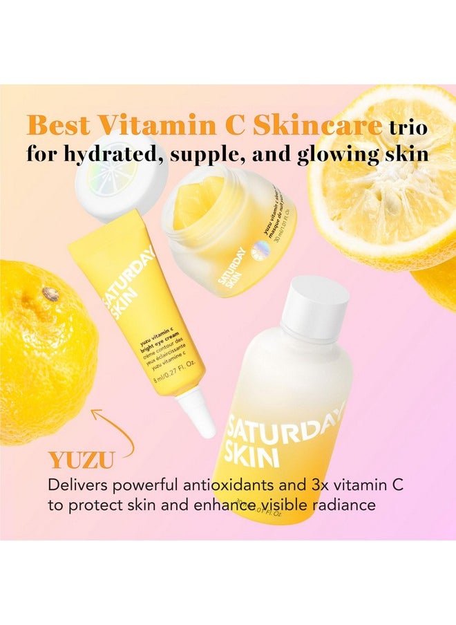 3-Piece Skin Care Set Yuzu Vitamin C Sleep Mask Yuzu Vitamin C Bright Toner And Eye Cream Overnight Facial Masks Korean Beauty Best Vitamin C Skincare Set