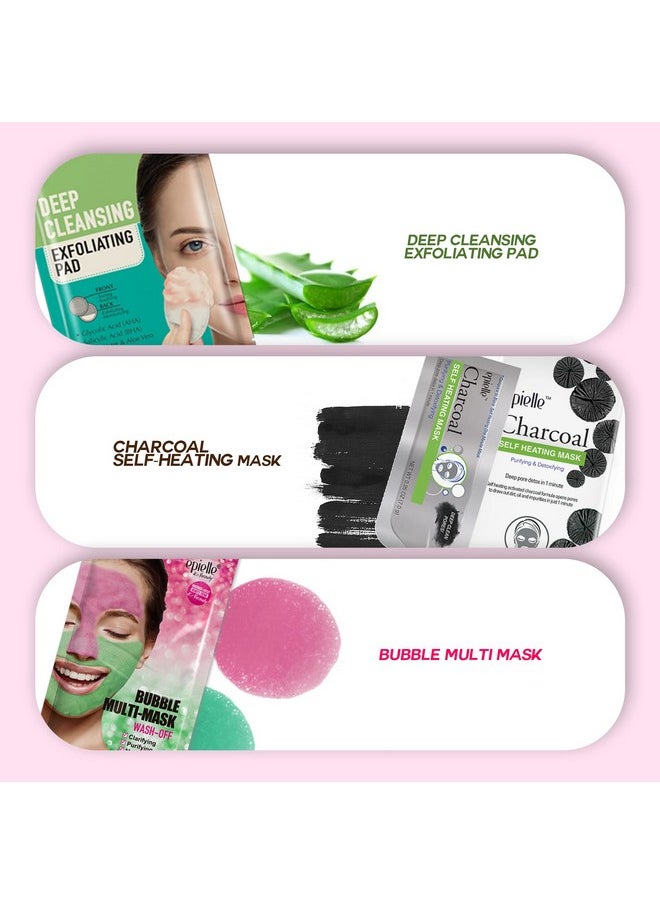 All In One Kit, Cleansing, Facial Sheet Mask, Peel Off, Fun Facial Mask Kit, Moisturizing Facial Skincare For Sensitive Skin & Acne | Spa Day Party, Mothers Day Gifts