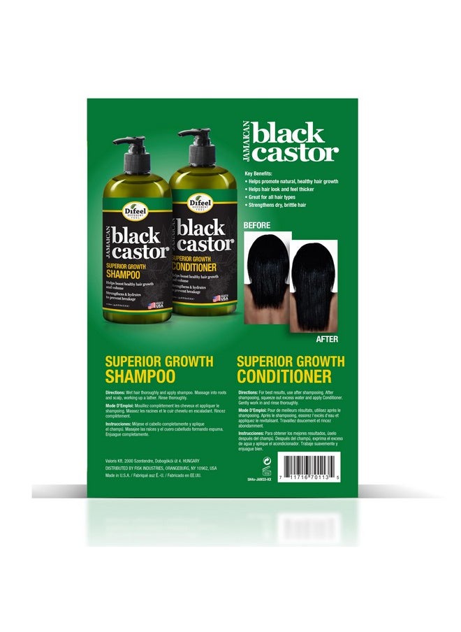 Jamaican Black Castor Superior Growth Shampoo And Conditioner Set - 2-Pc Gift Box, For Normal, Dry, Damaged, Thinning, Frizzy Hair, Sulfate & Paraben Free, 33.8Oz Each