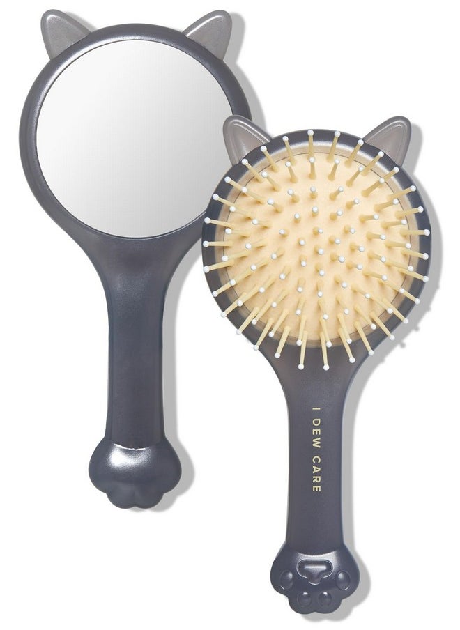 Tap Secret Detangling Brush With Mirror | Cute And Ergonomic Design For All Hair Types - Gifts For Women, Girls