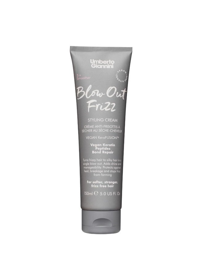 Blow Out Frizz Hair Styling Cream 5 Fl Oz - With Heat Protection Up To 230°C - Vegan Kertain Bond Repair Formula For All Types Of Frizzy & Damaged Hair - Vegan & Cruelty-Free