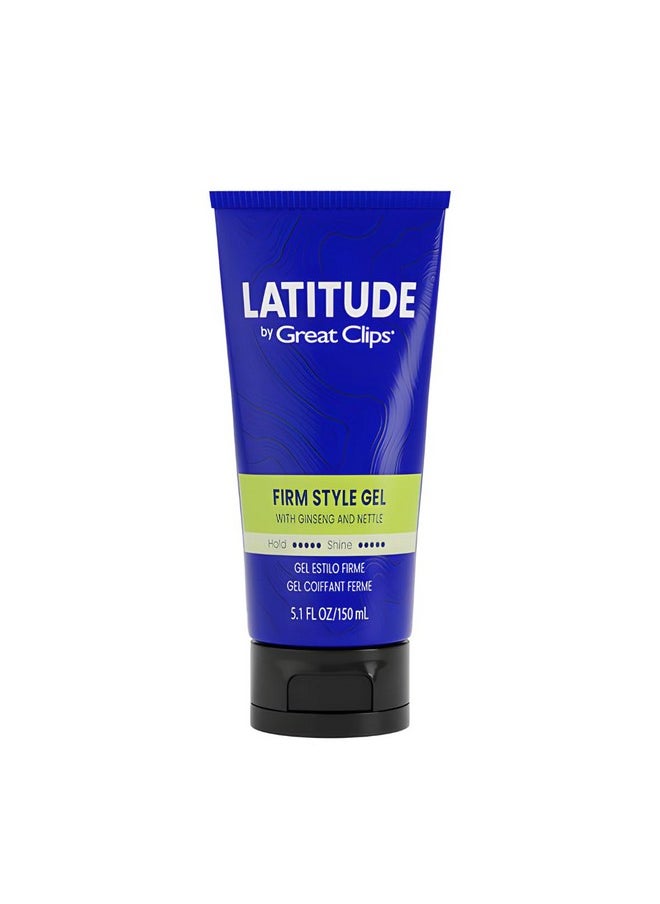 Latitude Firm Style Gel | Hair Gel For Men | High Hold + High Shine | 5.1Oz