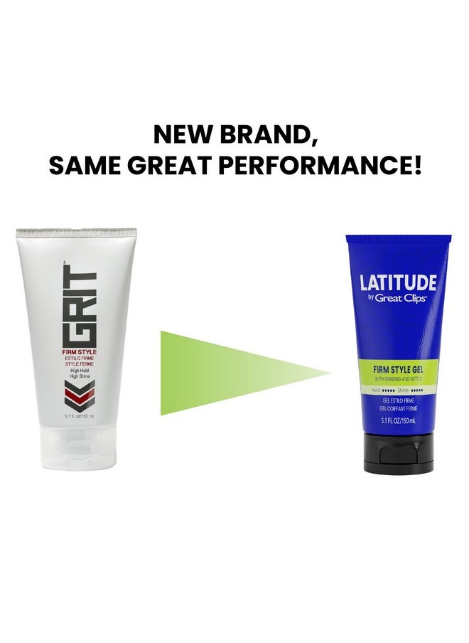 Latitude Firm Style Gel | Hair Gel For Men | High Hold + High Shine | 5.1Oz