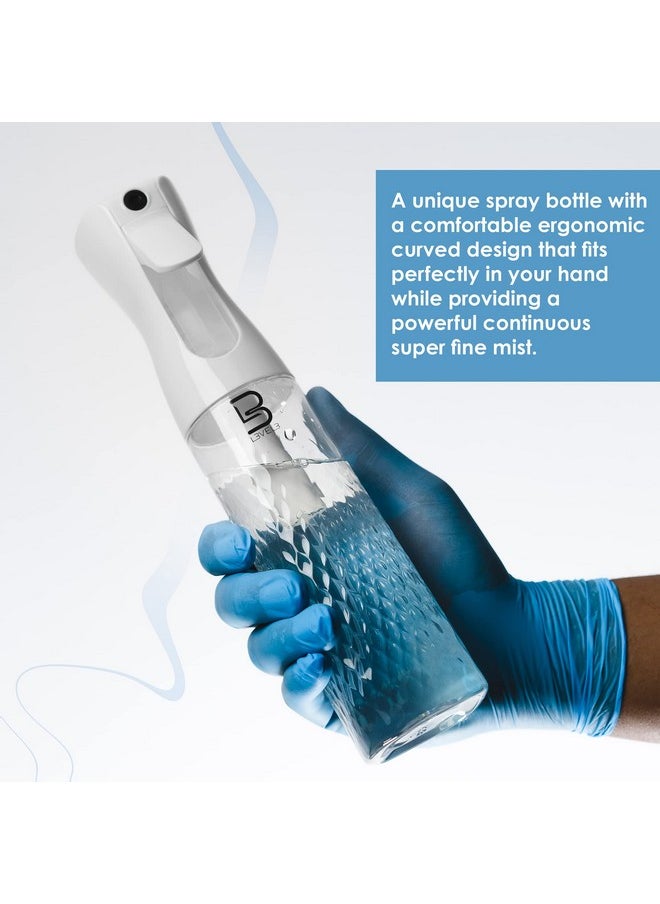 Beveled Spray Bottle - Continuous Spray With A Fine Mist Pattern - Barber And Hair Stylist Supplies - Less Hand Fatigue Compared To Standard Bottles - Level Three Barber Spray - 300 Ml (Clear)