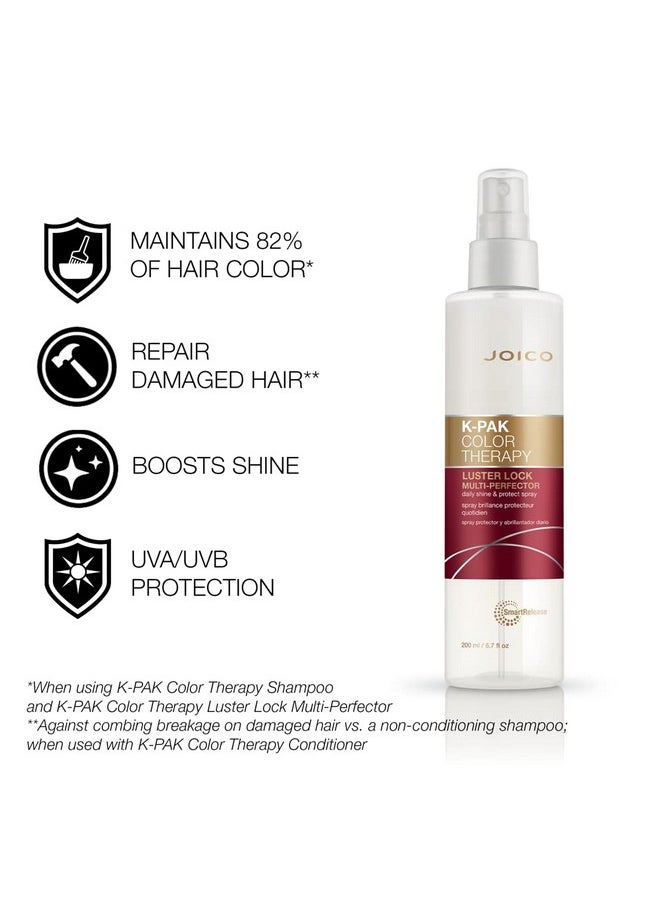 K-Pak Color Therapy Luster Lock Multi-Perfector Daily Shine & Protect Spray|For Color-Treated Hair|Instantly Detangle|Control Frizz|Boost Shine|With African Maketti & Argan Oil|6.7 Fl Oz