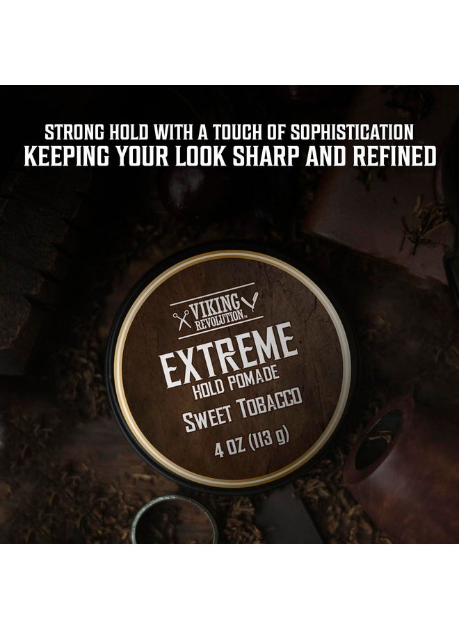 Sweet Tobacco Hair Pomade For Men - Extreme Hold Hair Gel For Men Water Based - Mens Pomade Extra Firm Mens Hair Pomade Strong Hold - High Shine Mens Hair Cream (4Oz)