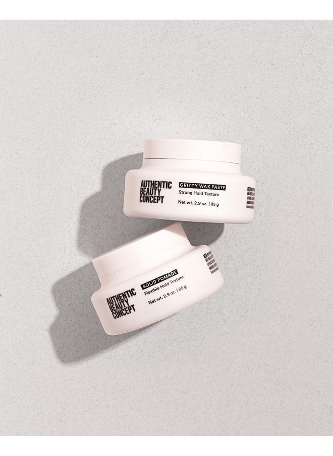 Solid Pomade | Texture Hair Pomade | Medium Hold | Shiny Finish | All Hair Types | Vegan & Cruelty-Free | Silicone-Free | 2.9 Oz.