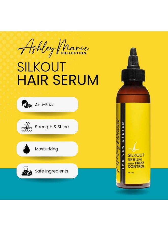 - Ashley Marie Silk Out Serum With Frizz Control - Natural Ingredients - Strengthening Hair Serum - High Shine & Heat Protectant Formula - Color Safe - Paraben & Sulfate Free - 4Oz