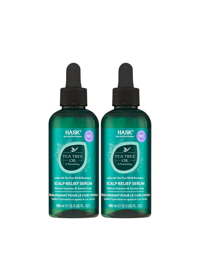 Tea Tree Oil & Rosemary Scalp Relief Serum For All Hair Types, Color Safe, Gluten-Free, Sulfate-Free, Paraben-Free, Cruelty-Free - Pack Of 2