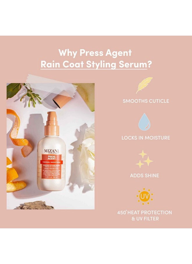 Press Agent Blow Dry Serum | Heat Styling Hair Serum | Moisturizes And Protect Hair From Blowouts | Thermal Smoothing And Heat Protection For Dry, Frizzy Hair | With Argan Oil | 3.38 Fl Oz