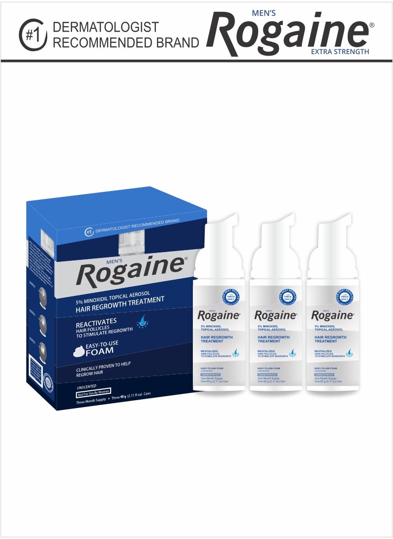 Rogaine White 5% Minoxidil Foam – Hair Loss Treatment (3 Months)