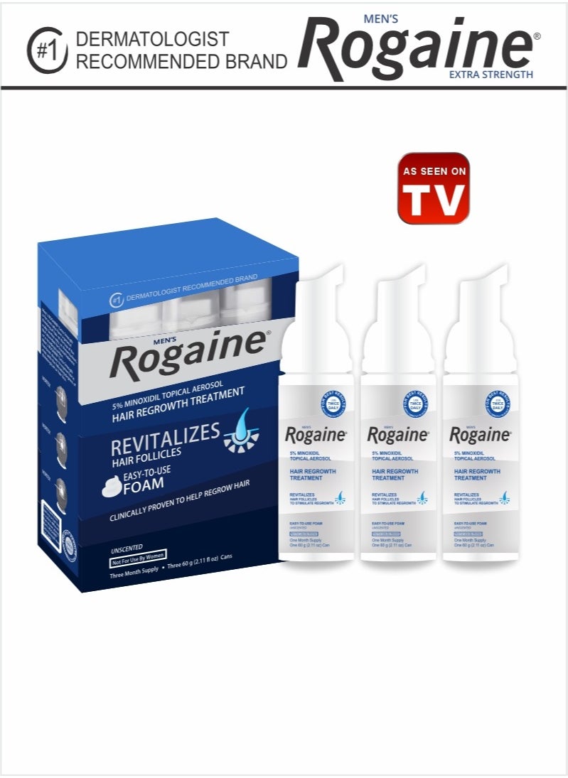 Rogaine Hair Loss Solution – 5% Minoxidil Foam, (3-Month Supply)