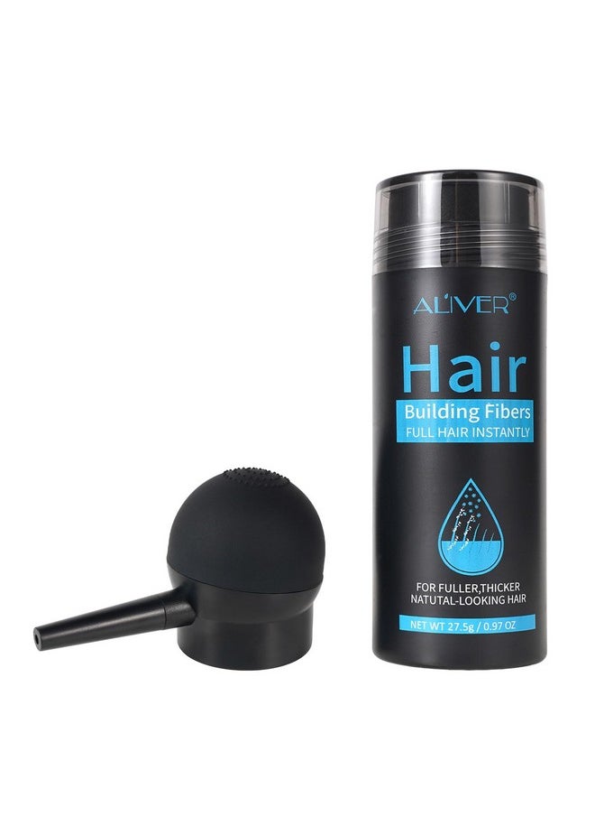 Hair Fibers For Thinning Hair For Women & Men, Extra Spray Applicator, Black, 27.5 Gr Hair Powder Bald Spot Cover Up, Instantly Hair Filler, Undetected & Natural