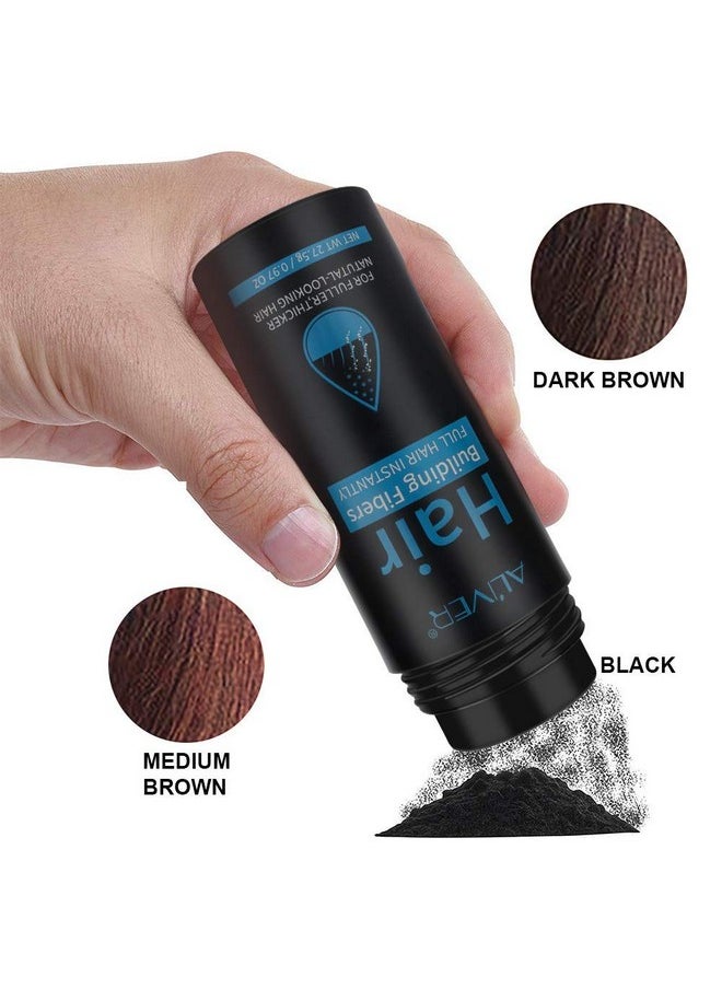 Hair Fibers For Thinning Hair With Spray,Undetectable Natural Formula,Thicker Fuller Hair In 15 Seconds,Instantly Conceal & Thicken Thinning Or Balding Hair Areas,For Men&Women，Black