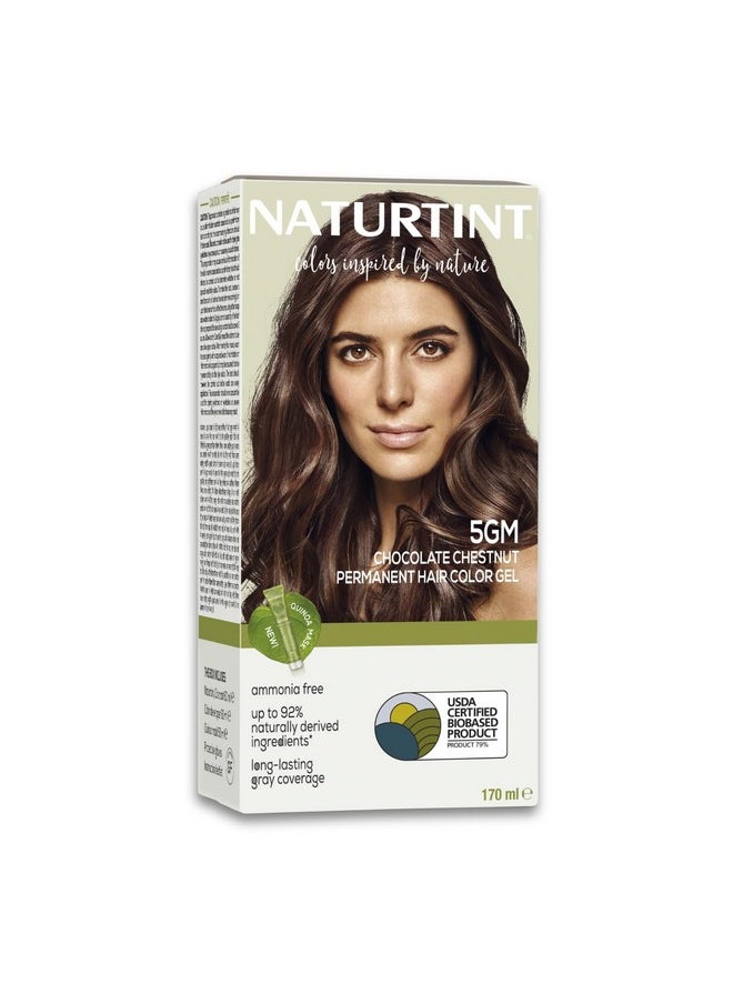 Permanent Hair Colour Chocolate Brown 5Gm | 92% Natural Ingredients | 100% Grey Coverage Long Lasting Hair Color | Usda Certified | Ammonia Free Hair Color Gel 5Gm Chocolate Chestnut 170Ml