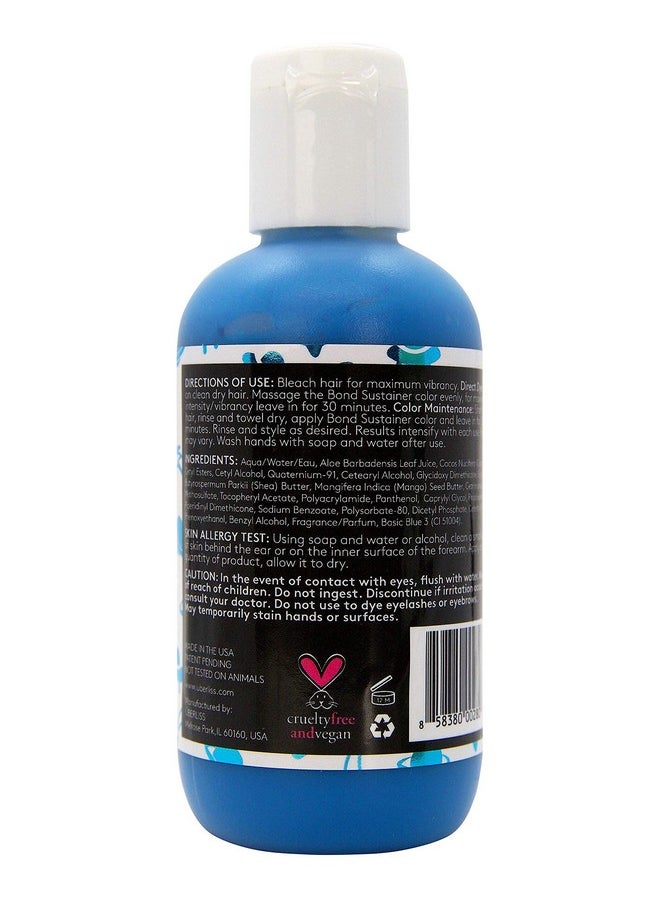 Bond Sustainer Color (Neon Nebula Blue) 3.7Oz Bond - Semi Permanent Direct Dye - Color Depositing Mask - Rebuild Broken Bonds - For Healthy Hair