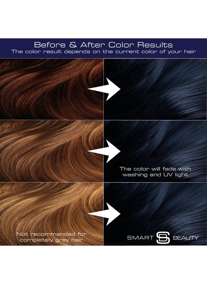 Air Dye Permanent With Anti-Breakage Plex Hair Care, Vegan Hair Dye & Cruelty-Free, 100% Grey Coverage, Midnight Blue Hair Dye, For All Hair Types. Smart Beauty