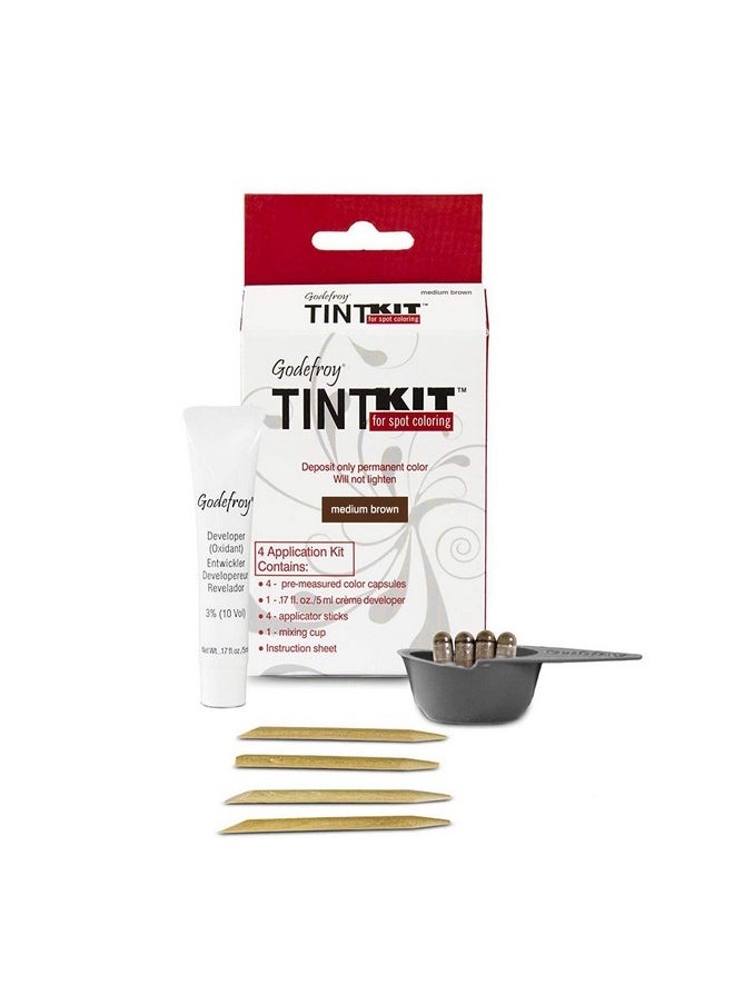 Professional Root Touch Up Hair Coloring Kit, Medium Brown, 4 Applications