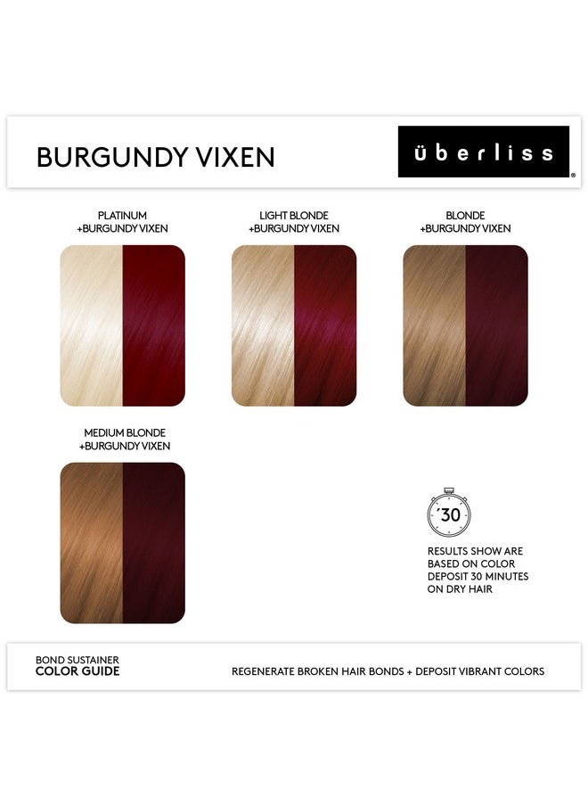 Bond Sustainer Color (Burgundy Vixen) 3.7Oz - Semi Permanent Direct Dye - Color Depositing Mask - Rebuild Broken Bonds - For Healthy Hair