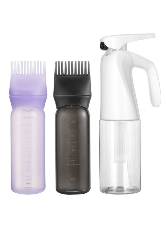 Root Comb Applicator Bottle And Continuous Hair Spray Bottle, Hair Oil Applicator Hair Water Mister Oiling Applicator For Dye Hairstyling