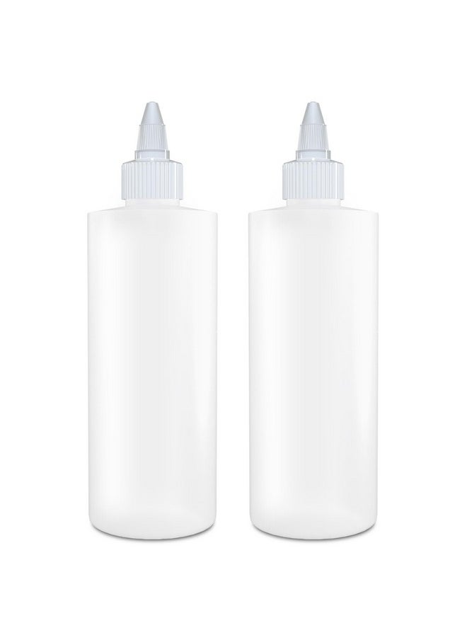 Twist Top Applicator Bottles, Squeeze 8 Oz Empty Plastic Bottles, Refillable, Open/Close Nozzle - Hair Coloring/Multi Purpose (Pack Of 2)