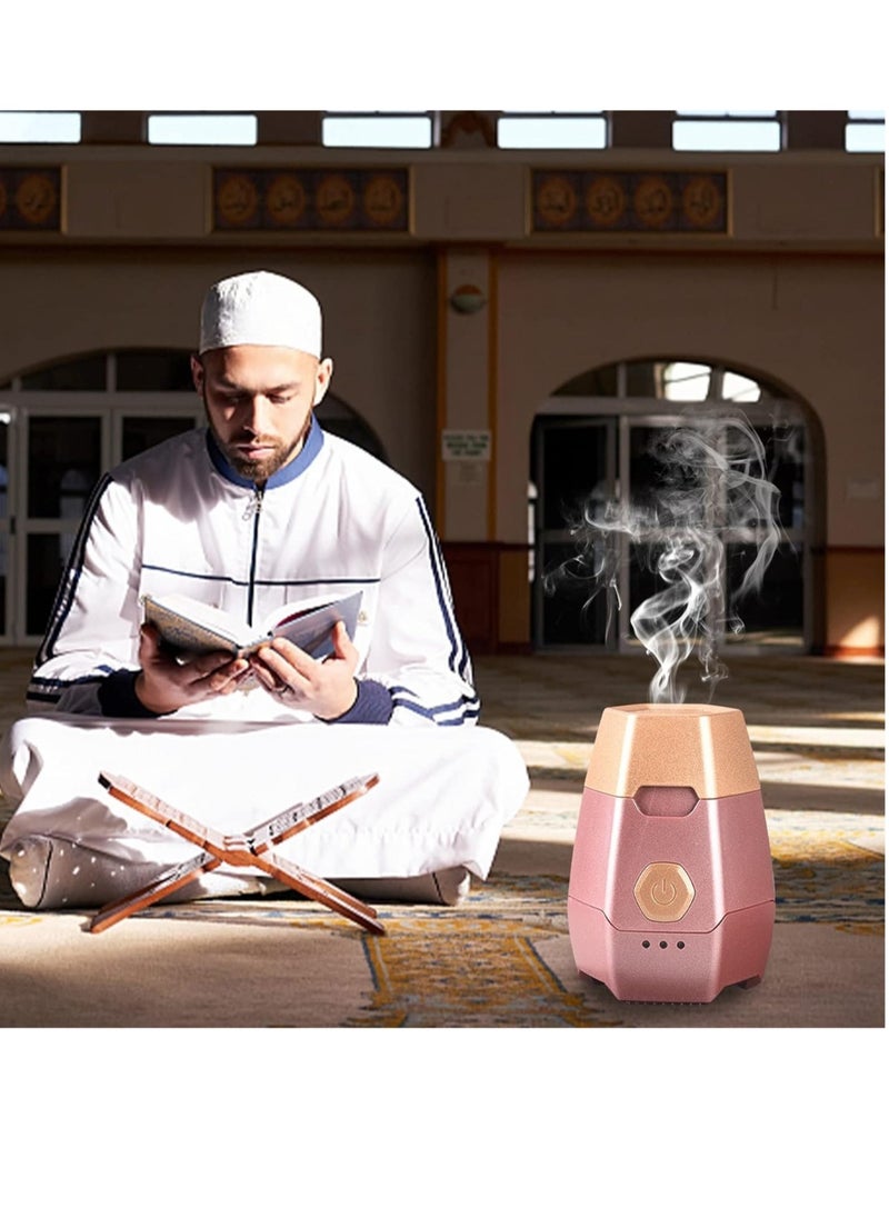 Mini Electric Incense Burner Bukhoor – Dukhoon Aroma Diffuser for Home & Car, Elegant Gold Design, Perfect Gift for Relaxation & Home Decor