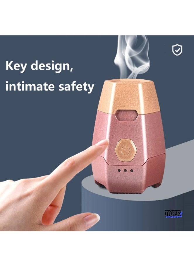 Mini Electric Incense Burner Bukhoor – Dukhoon Aroma Diffuser for Home & Car, Elegant Gold Design, Perfect Gift for Relaxation & Home Decor