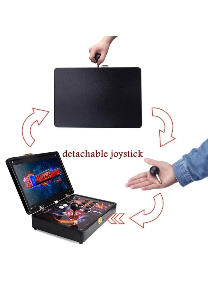 Portable Arcade Game Console 14-Inch Metal Suitcase - Supports 3D & 2D Games, Multifunction Retro Gaming Console with Built-in Games