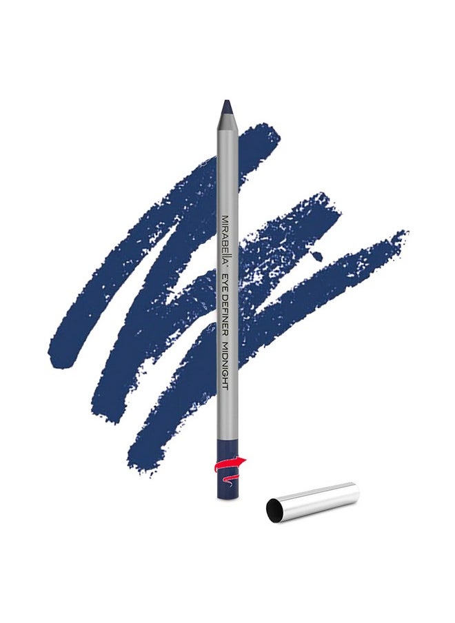 Retractable Eye Definer Gel Eyeliner Pencil, Richly Pigmented Color Eyeliner Offers All-Day Wear For Precise And Sultry Looks With Hydrating Antioxidants Vitamin E And C, Midnight