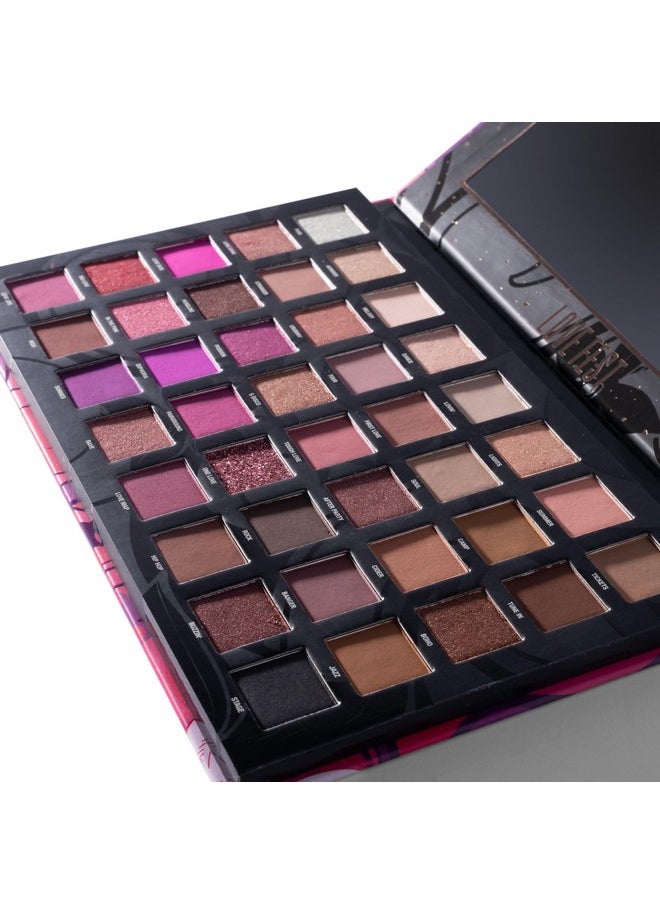 Love Fest Pressed Pigment Palette - 40 Playful Party Colors With Matte, Shimmer, Glitters - Flawless Long-Lasting Bold Makeup