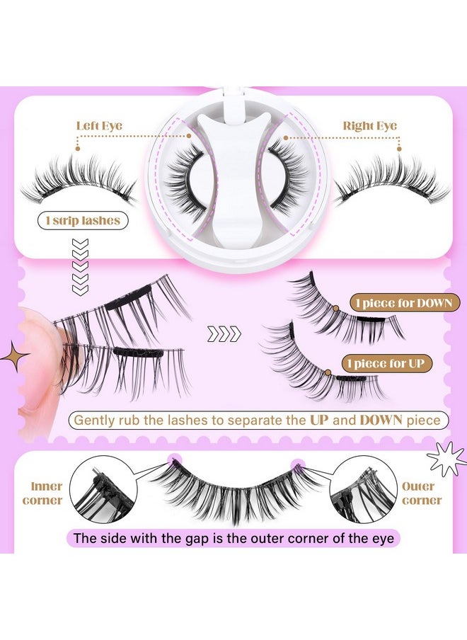 Magnetic Eyelashes With Applicator Natural Magnetic Lashes No Glue Or Liner Needed Reusable False Eyelashes Magnetic Lashes Wispy Double Sided Magnetic Eyelashes Without Eyeliner Easy Apply And Remove