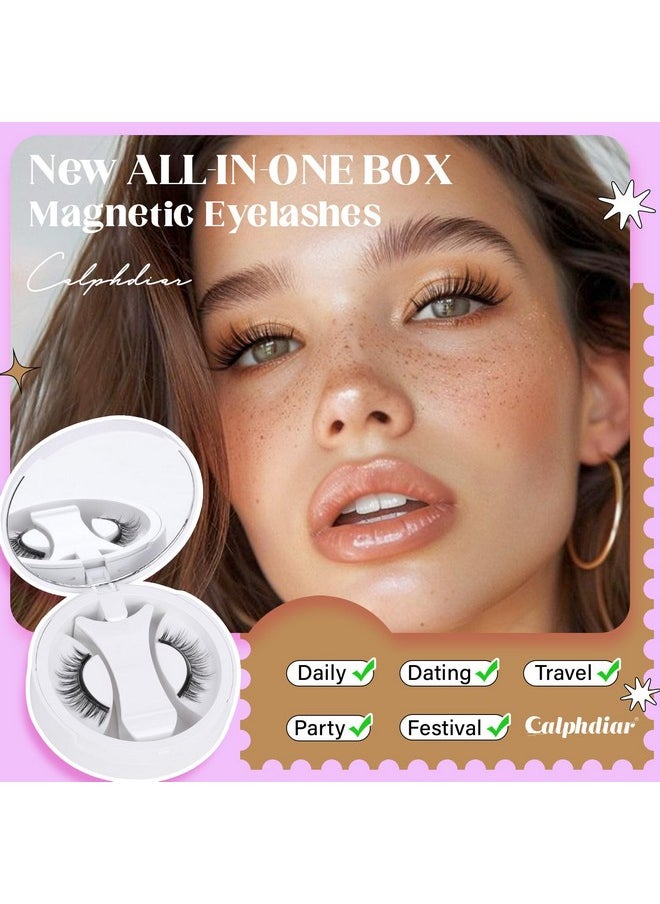 Magnetic Eyelashes With Applicator Natural Magnetic Lashes No Glue Or Liner Needed Reusable False Eyelashes Magnetic Lashes Wispy Double Sided Magnetic Eyelashes Without Eyeliner Easy Apply And Remove