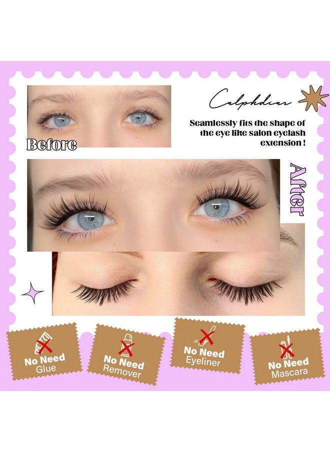 Magnetic Eyelashes With Applicator Natural Magnetic Lashes No Glue Or Liner Needed Reusable False Eyelashes Magnetic Lashes Wispy Double Sided Magnetic Eyelashes Without Eyeliner Easy Apply And Remove