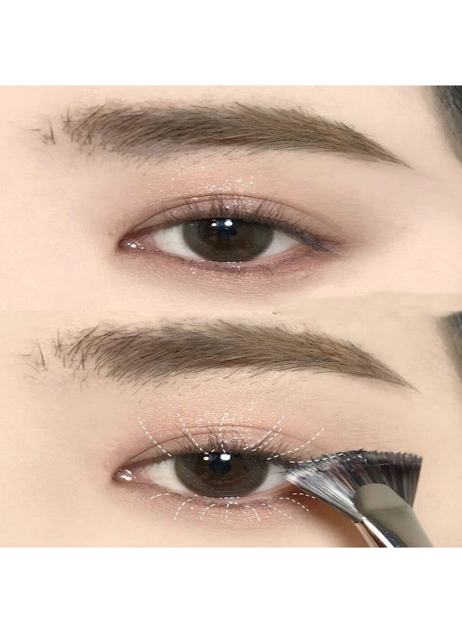 Fan Mascara Brushes Eyelash Eyebrow Brush Makeup Brush Eye Lashes Makeup Tools Eyelash Brush Eyebrow Brush Eye Shadow Brush,2Pcs (Wooden Handle)