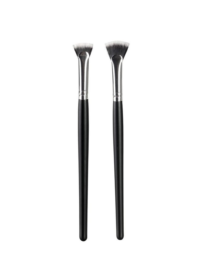 Fan Mascara Brushes Eyelash Eyebrow Brush Makeup Brush Eye Lashes Makeup Tools Eyelash Brush Eyebrow Brush Eye Shadow Brush,2Pcs (Wooden Handle)