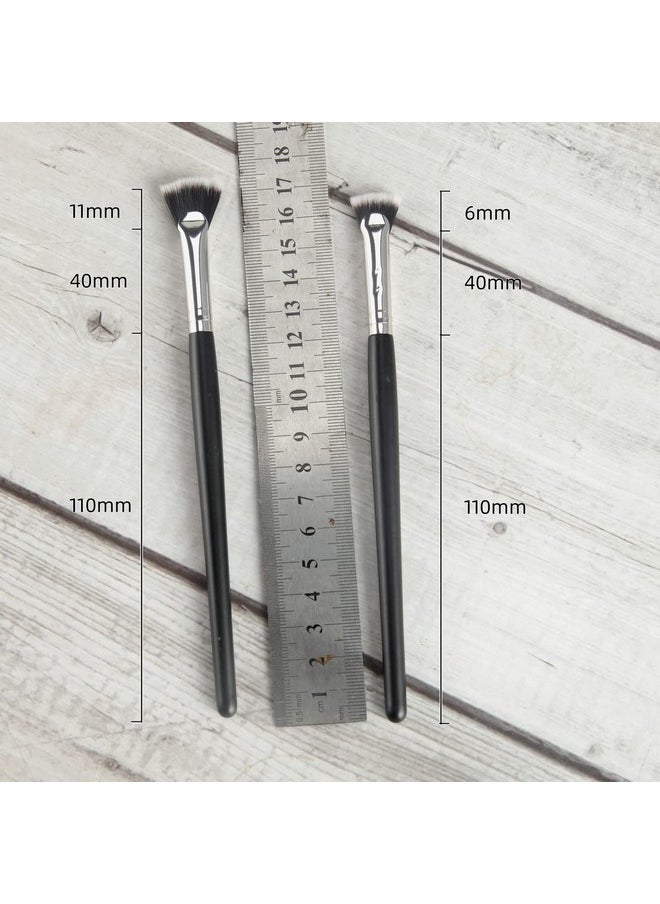 Fan Mascara Brushes Eyelash Eyebrow Brush Makeup Brush Eye Lashes Makeup Tools Eyelash Brush Eyebrow Brush Eye Shadow Brush,2Pcs (Wooden Handle)