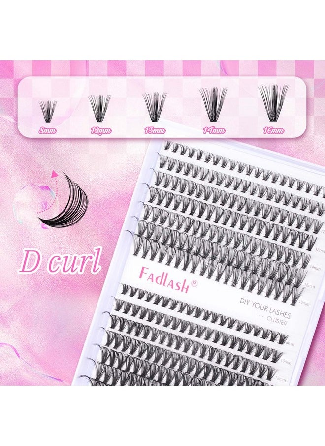 Cluster Lashes Fluffy 8-16Mm Lash Clusters Volume Lash Extension 280Pcs Diy Lash Clusters D Curl Individual Lashes (30D+40D-0.07-D,8-16Mm)