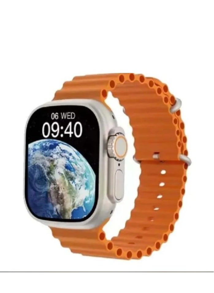 New Model ST11 Smartwatch with 3 Pairs Strap,2.2 inch_Black & Orange (SIM support)