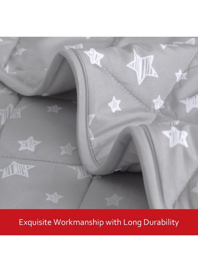 Baby Blanket For Boys And Girls, Soft Cozy Blankets For Kids, Toddler Comforter Quilted With Grey Star Print, Ultra Soft And Comfortable Baby Comforter Down Alternative Crib Comforter, 39X47 Inches
