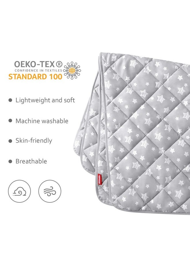 Baby Blanket For Boys And Girls, Soft Cozy Blankets For Kids, Toddler Comforter Quilted With Grey Star Print, Ultra Soft And Comfortable Baby Comforter Down Alternative Crib Comforter, 39X47 Inches