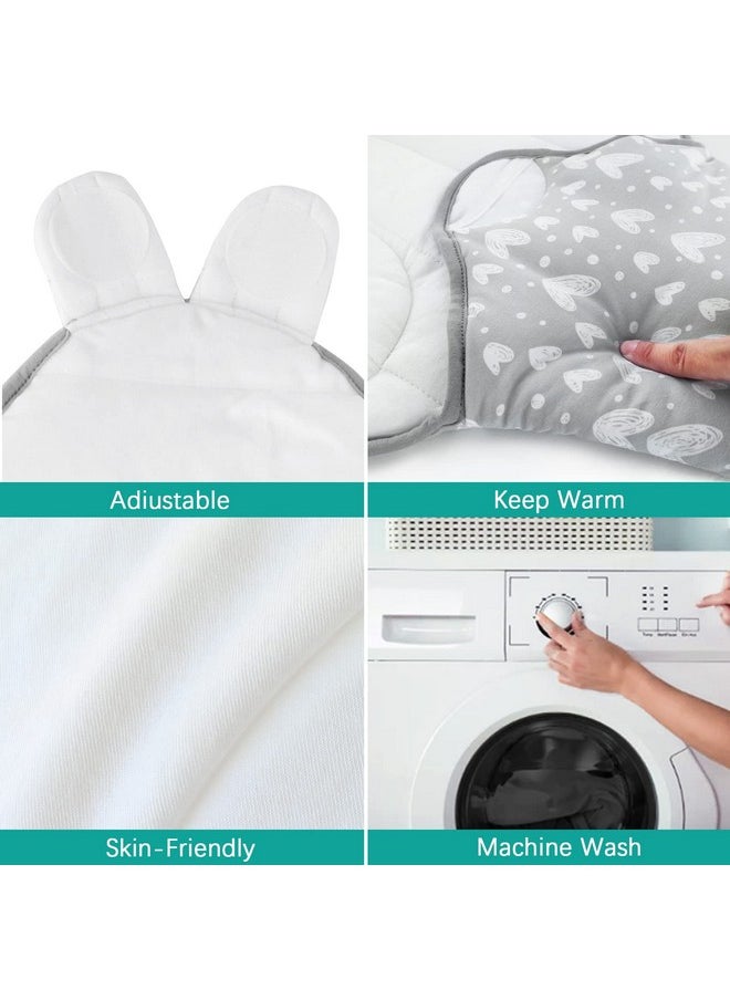 Baby Swaddles 0-3 Months For Boy Girls, Warm Quilted Baby Swaddle, Newborn Swaddle, Adjustable Swaddle Blanket, Lovely Grey Hearts, 1 Pack